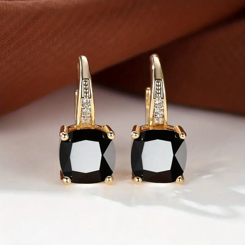 Mystic Stone Hoop Earrings | Gold