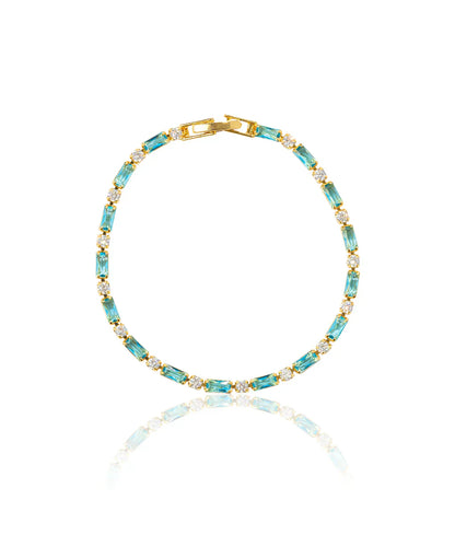 Natural Turquoise Stone Bracelet | Gold