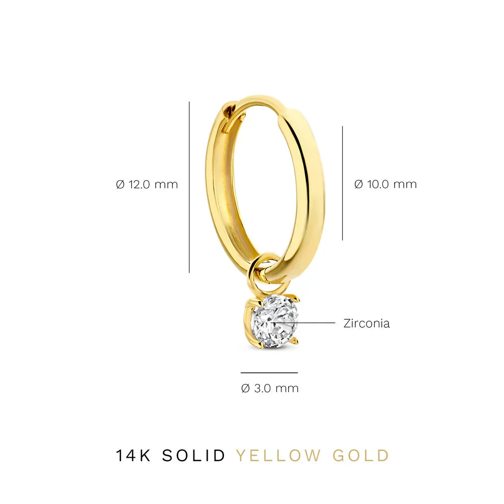 Larmes de Lune Stone Hoop Earrings | Gold