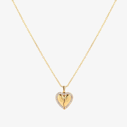 Butterfly Heart Necklace | Gold
