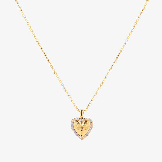 Butterfly Heart Necklace | Gold