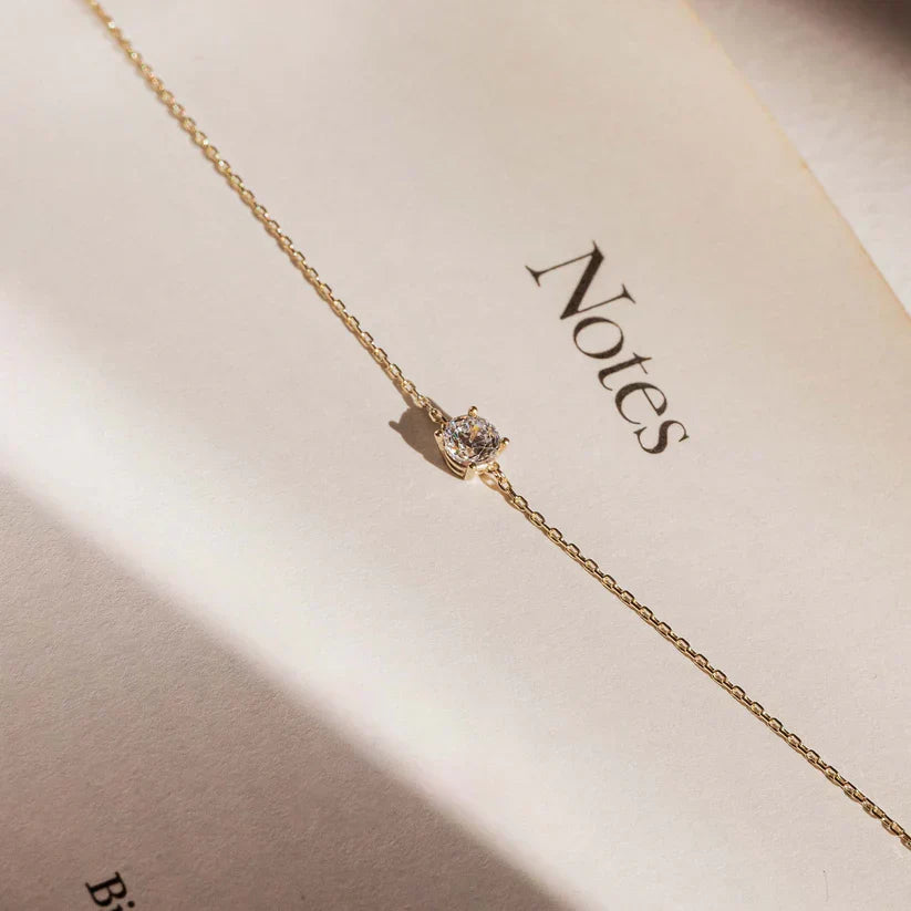 Cléa Moissanite Stone Bracelet | Gold